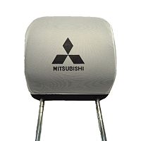 Чехлы на подголовник белые Mitsubishi