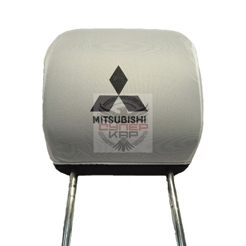 Чехлы на подголовник белые Mitsubishi